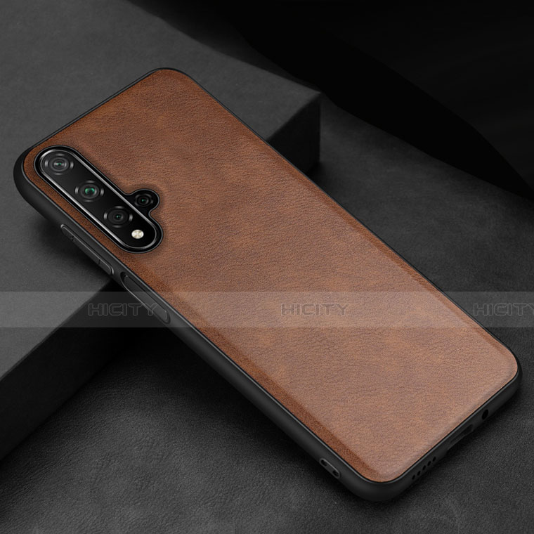 Funda Lujo Cuero Carcasa R02 para Huawei Honor 20S Marron