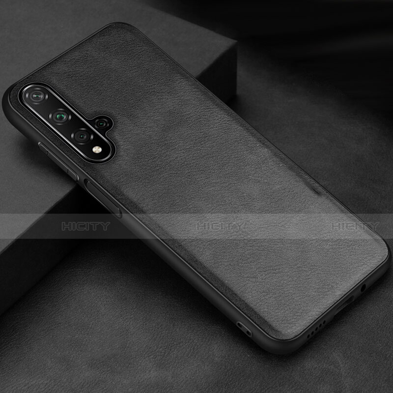 Funda Lujo Cuero Carcasa R02 para Huawei Honor 20S Negro