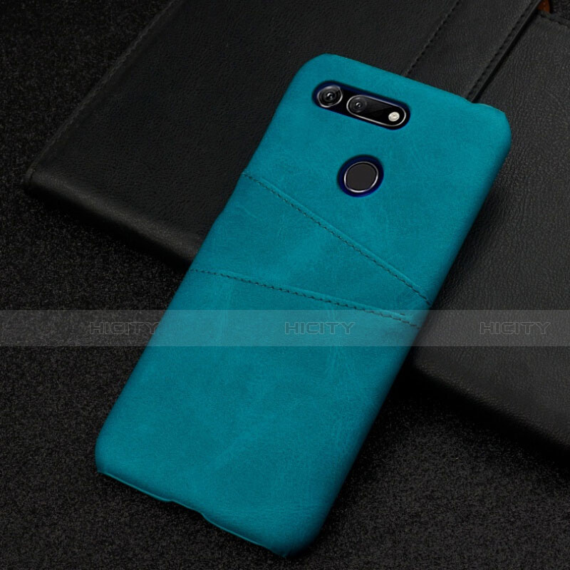 Funda Lujo Cuero Carcasa R02 para Huawei Honor V20 Cian