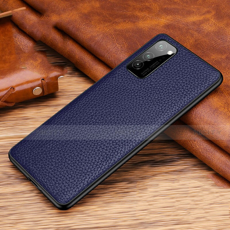 Funda Lujo Cuero Carcasa R02 para Huawei Honor V30 Pro 5G Azul