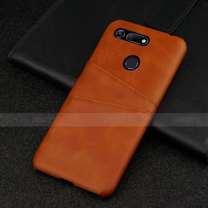 Funda Lujo Cuero Carcasa R02 para Huawei Honor View 20 Marron