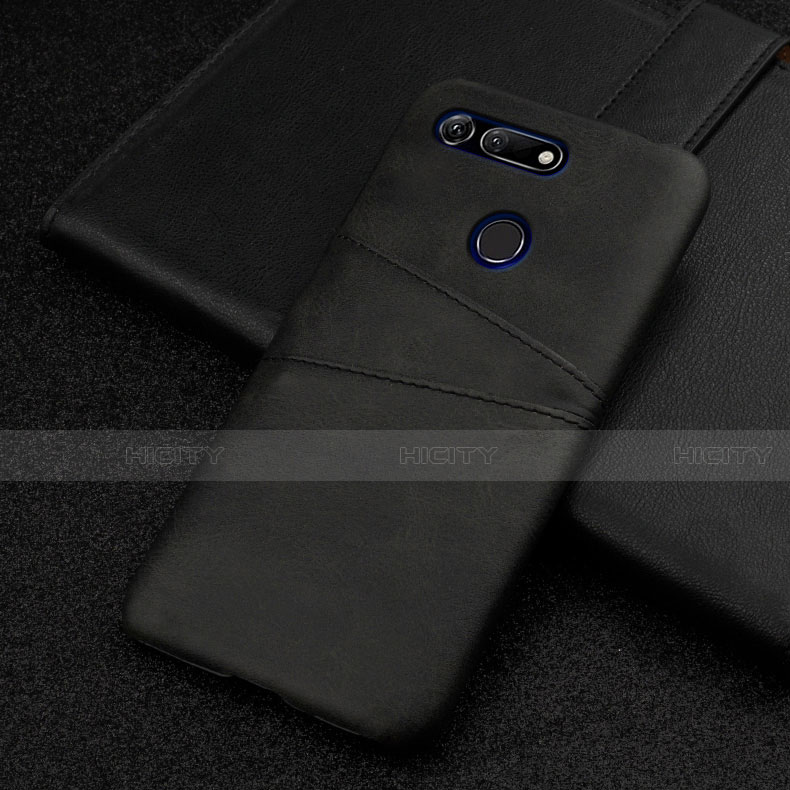 Funda Lujo Cuero Carcasa R02 para Huawei Honor View 20 Negro