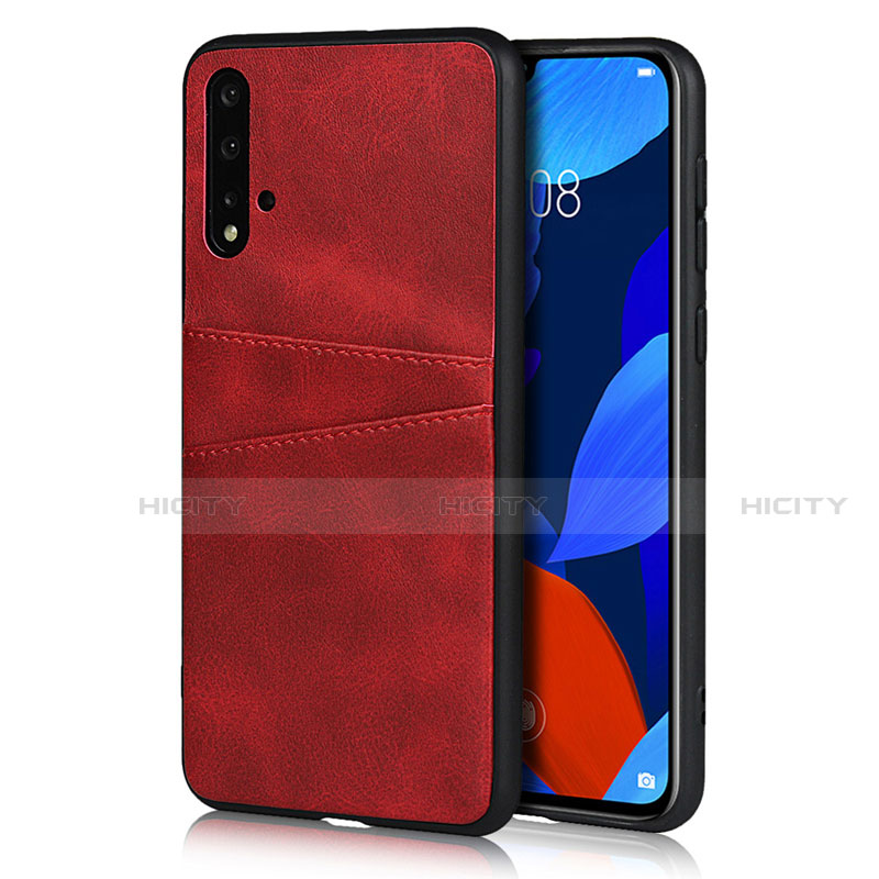 Funda Lujo Cuero Carcasa R02 para Huawei Nova 5 Pro Rojo