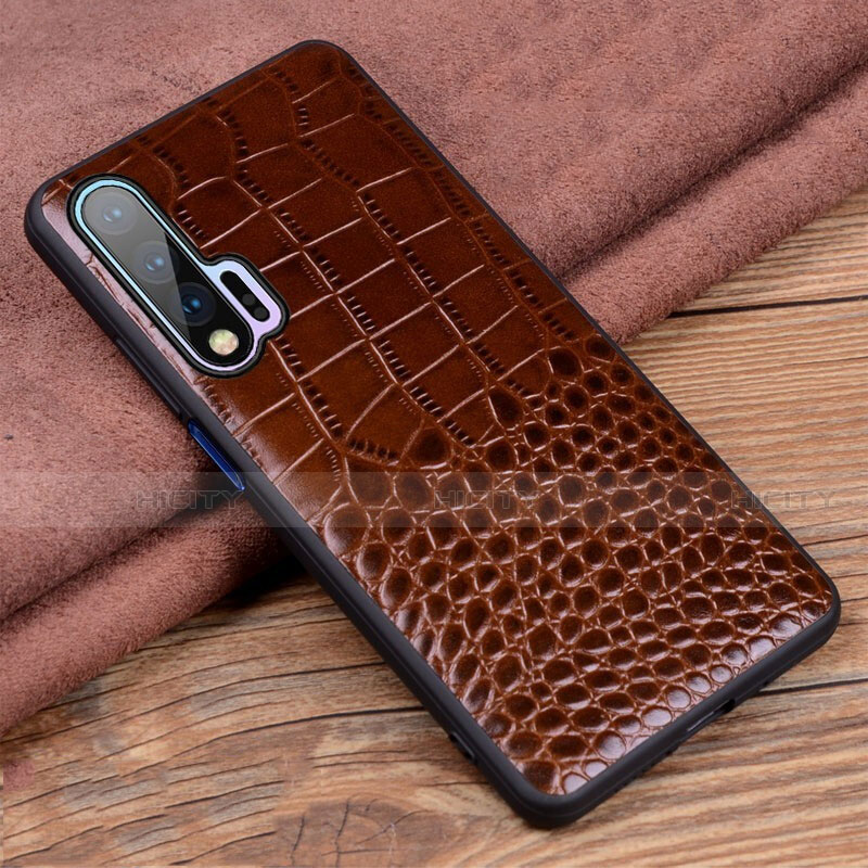 Funda Lujo Cuero Carcasa R02 para Huawei Nova 6 5G Marron