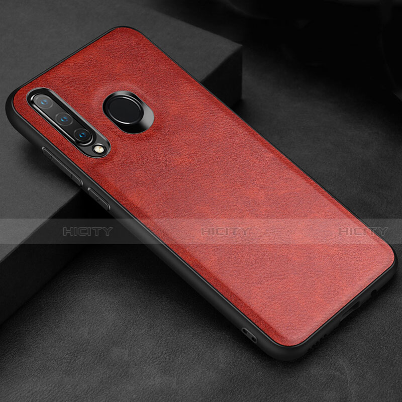 Funda Lujo Cuero Carcasa R02 para Huawei P30 Lite XL Rojo