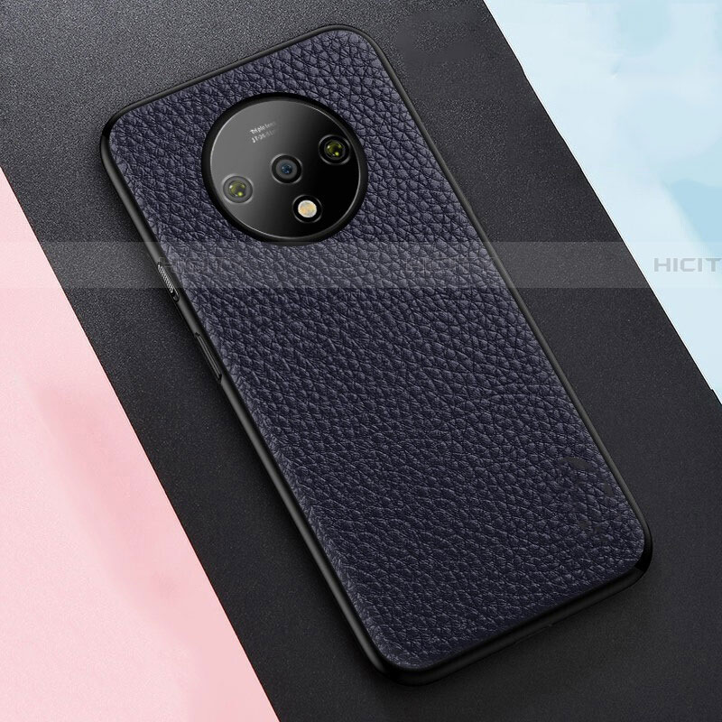 Funda Lujo Cuero Carcasa R02 para OnePlus 7T Azul