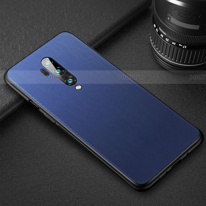 Funda Lujo Cuero Carcasa R02 para OnePlus 7T Pro Azul