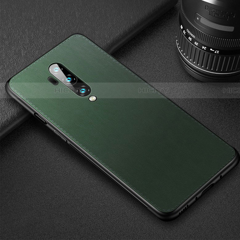 Funda Lujo Cuero Carcasa R02 para OnePlus 7T Pro Verde