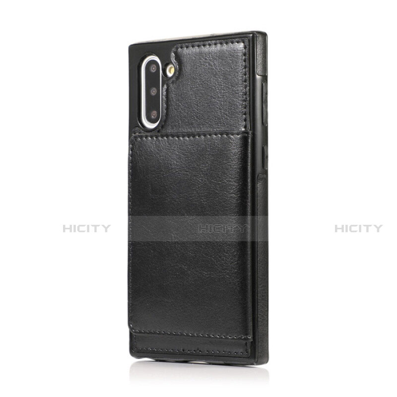 Funda Lujo Cuero Carcasa R02 para Samsung Galaxy Note 10 Negro