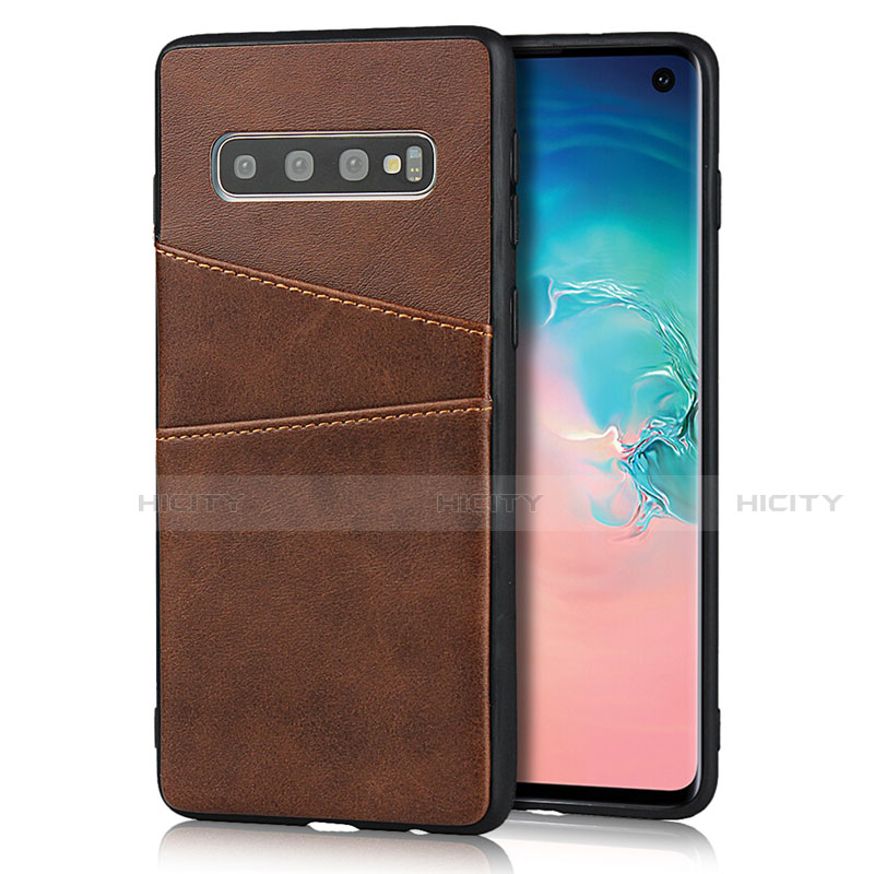 Funda Lujo Cuero Carcasa R02 para Samsung Galaxy S10 5G Marron