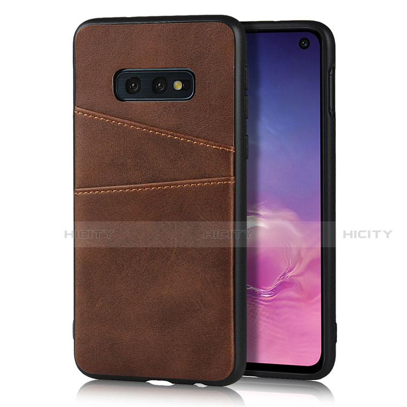 Funda Lujo Cuero Carcasa R02 para Samsung Galaxy S10e Marron