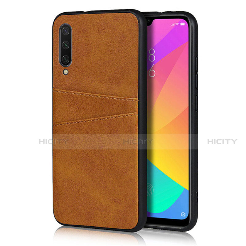 Funda Lujo Cuero Carcasa R02 para Xiaomi Mi A3 Naranja