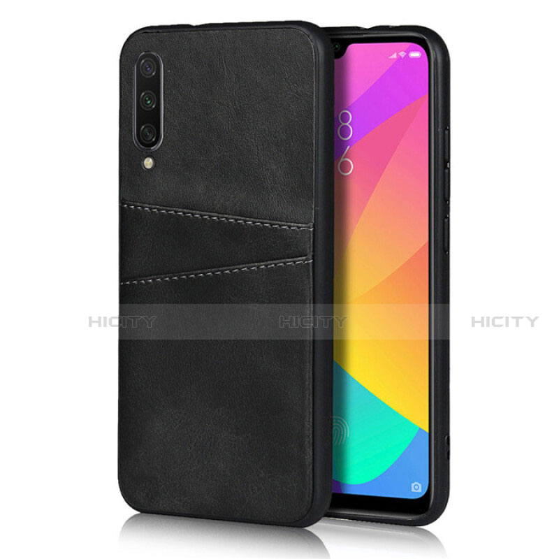 Funda Lujo Cuero Carcasa R02 para Xiaomi Mi A3 Negro