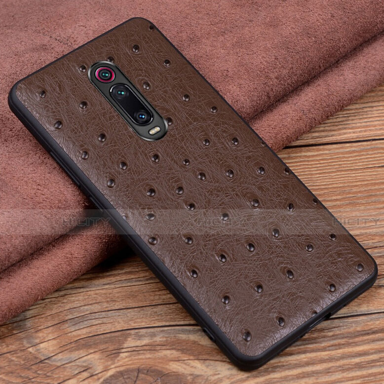 Funda Lujo Cuero Carcasa R02 para Xiaomi Redmi K20 Marron