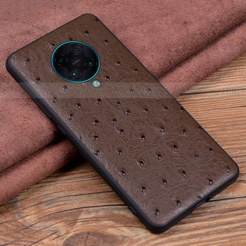 Funda Lujo Cuero Carcasa R02 para Xiaomi Redmi K30 Pro 5G Marron