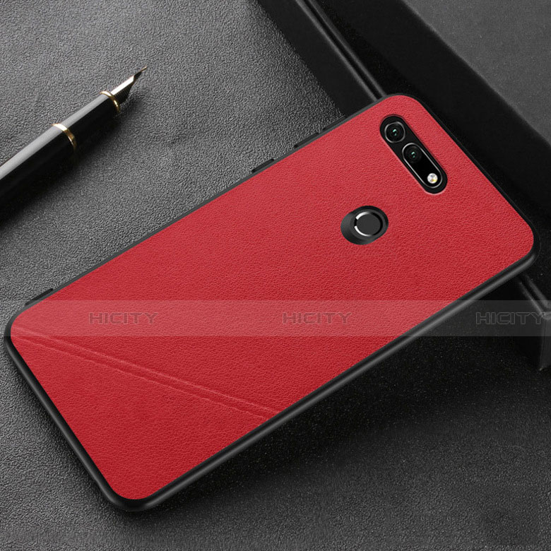 Funda Lujo Cuero Carcasa R03 para Huawei Honor V20 Rojo