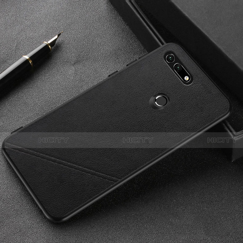 Funda Lujo Cuero Carcasa R03 para Huawei Honor View 20 Negro