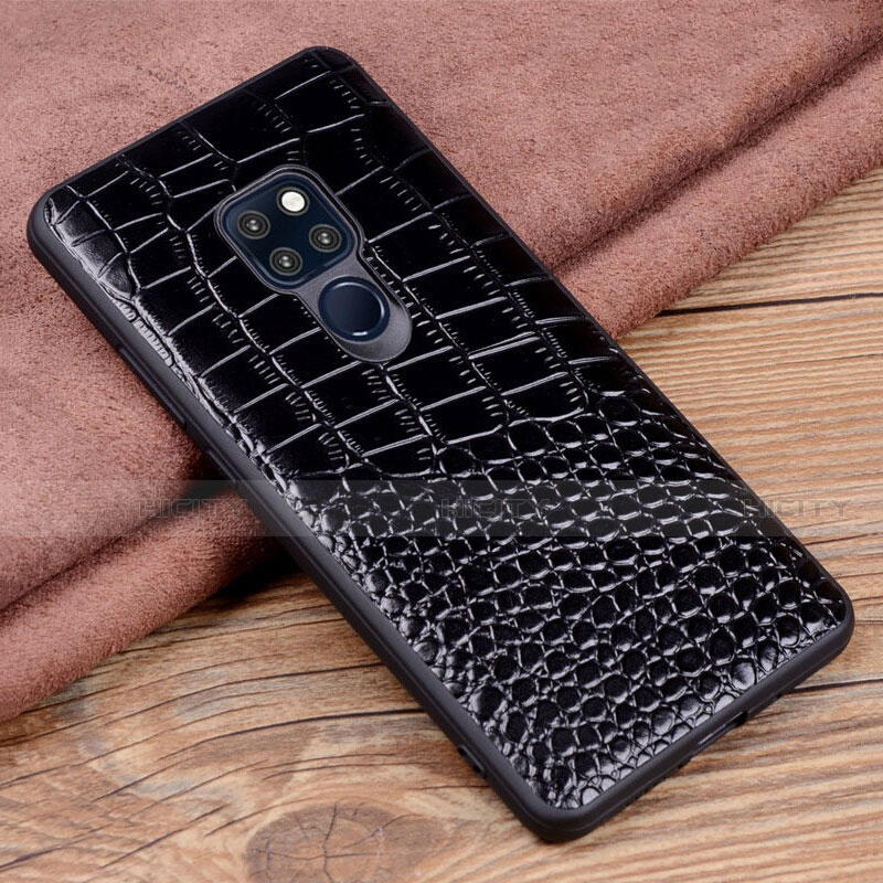 Funda Lujo Cuero Carcasa R03 para Huawei Mate 20 X 5G Negro