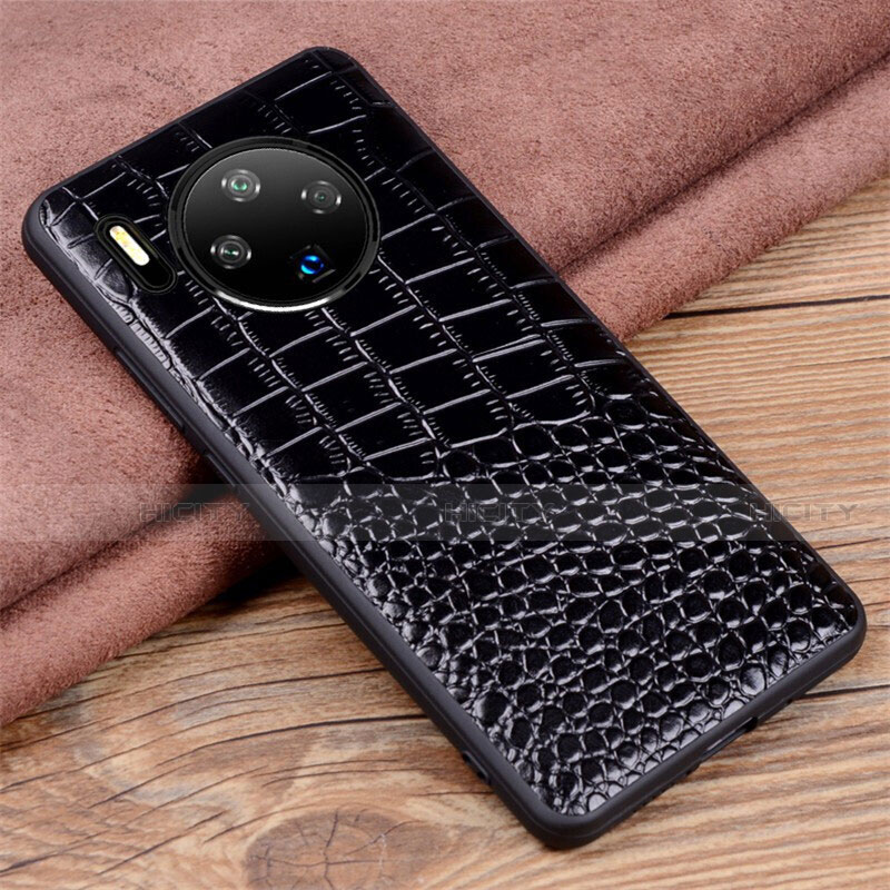 Funda Lujo Cuero Carcasa R03 para Huawei Mate 30 Pro 5G Negro