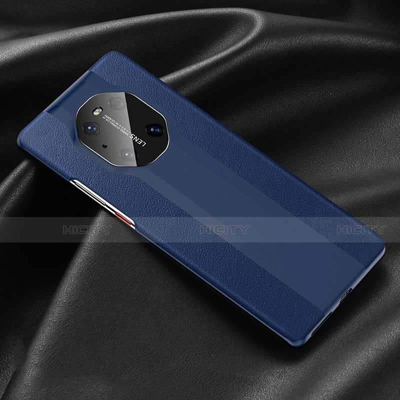 Funda Lujo Cuero Carcasa R03 para Huawei Mate 40 Pro Azul