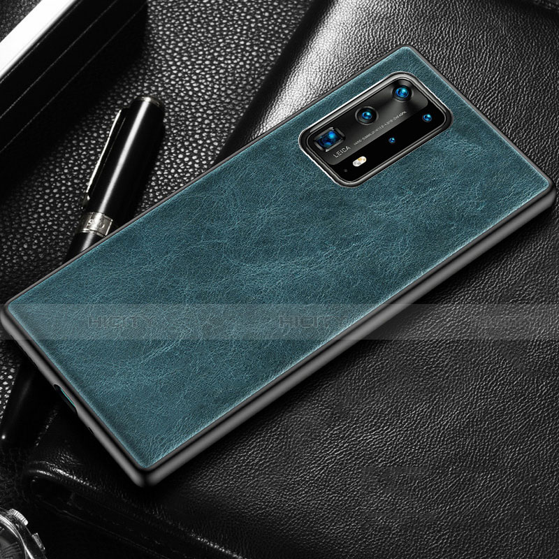 Funda Lujo Cuero Carcasa R03 para Huawei P40 Pro+ Plus Azul