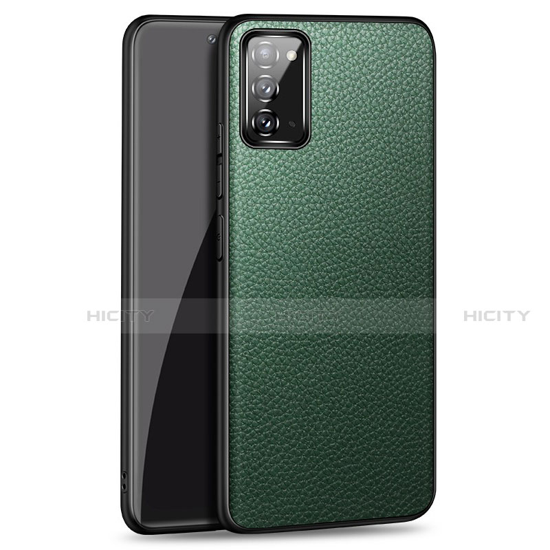 Funda Lujo Cuero Carcasa R03 para Samsung Galaxy Note 20 5G Verde