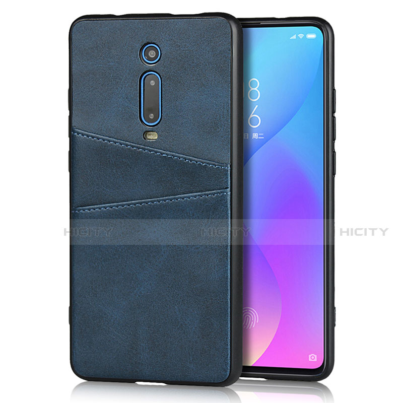 Funda Lujo Cuero Carcasa R03 para Xiaomi Mi 9T Azul