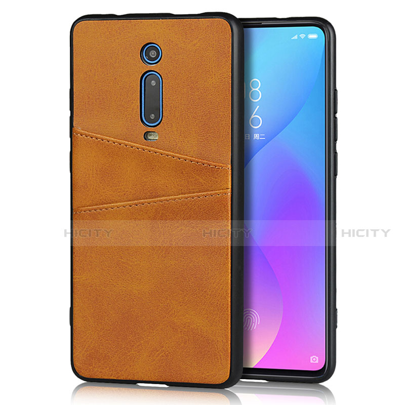 Funda Lujo Cuero Carcasa R03 para Xiaomi Mi 9T Naranja