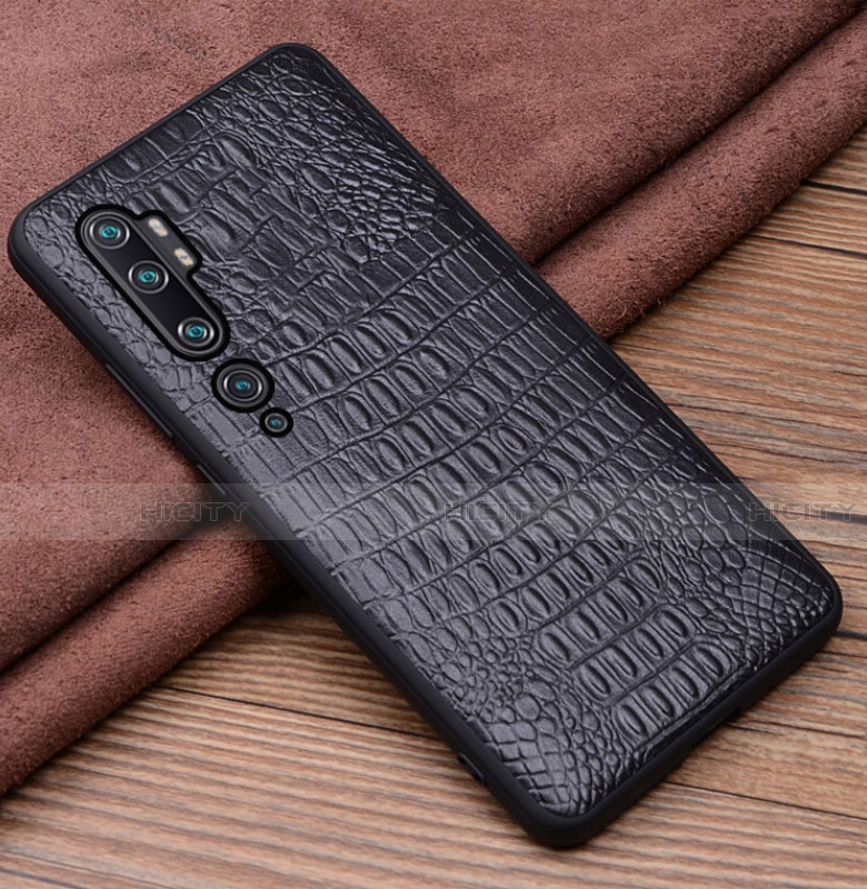 Funda Lujo Cuero Carcasa R03 para Xiaomi Mi Note 10 Pro Negro