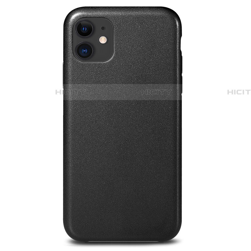 Funda Lujo Cuero Carcasa R04 para Apple iPhone 11 Negro