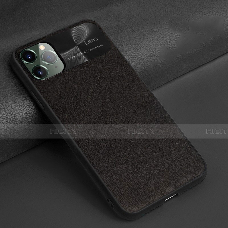 Funda Lujo Cuero Carcasa R04 para Apple iPhone 11 Pro Max Negro