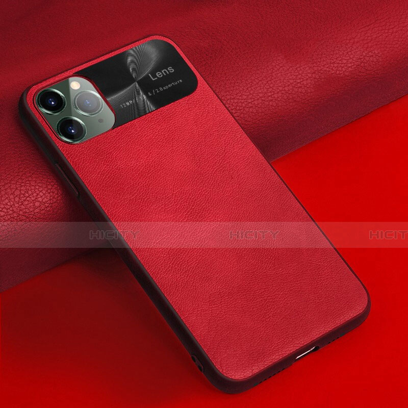 Funda Lujo Cuero Carcasa R04 para Apple iPhone 11 Pro Rojo