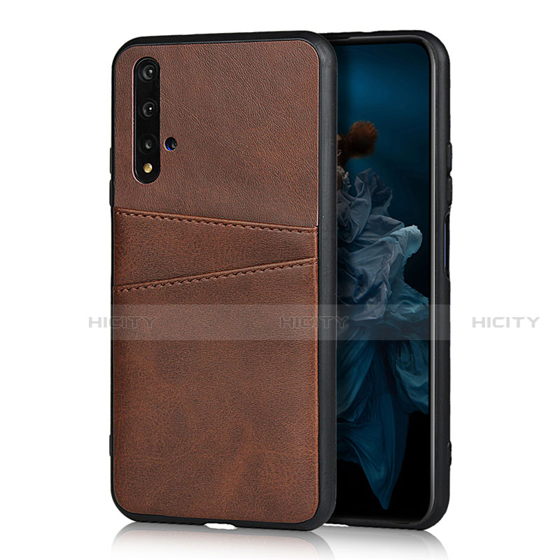 Funda Lujo Cuero Carcasa R04 para Huawei Honor 20 Marron