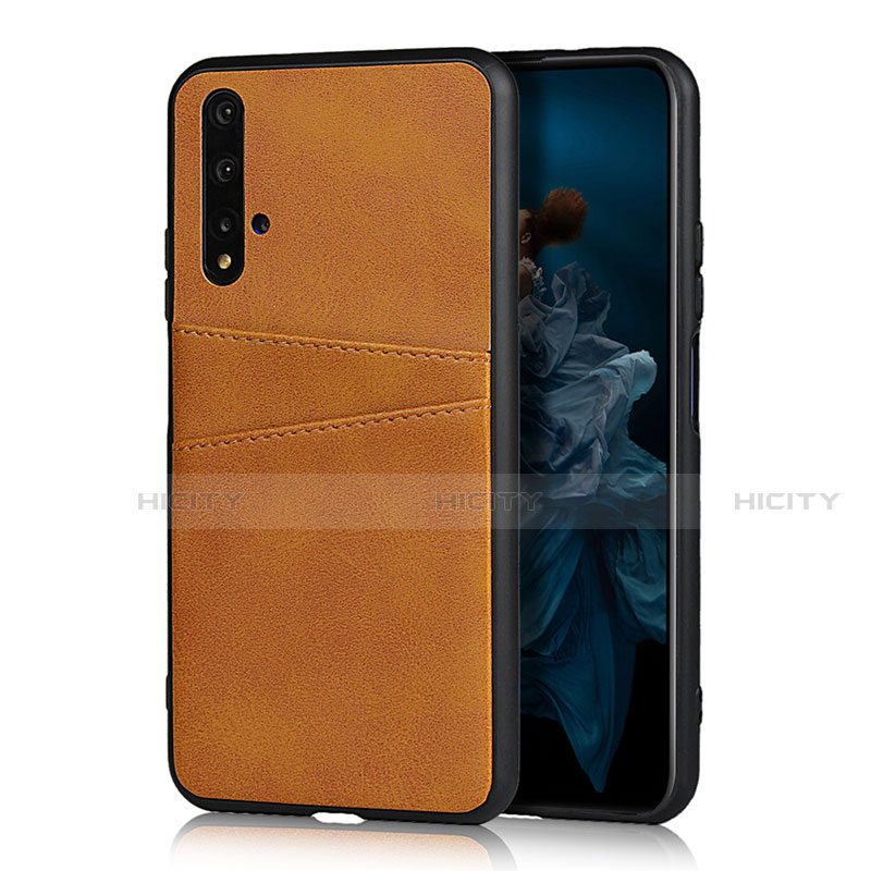 Funda Lujo Cuero Carcasa R04 para Huawei Honor 20S Naranja