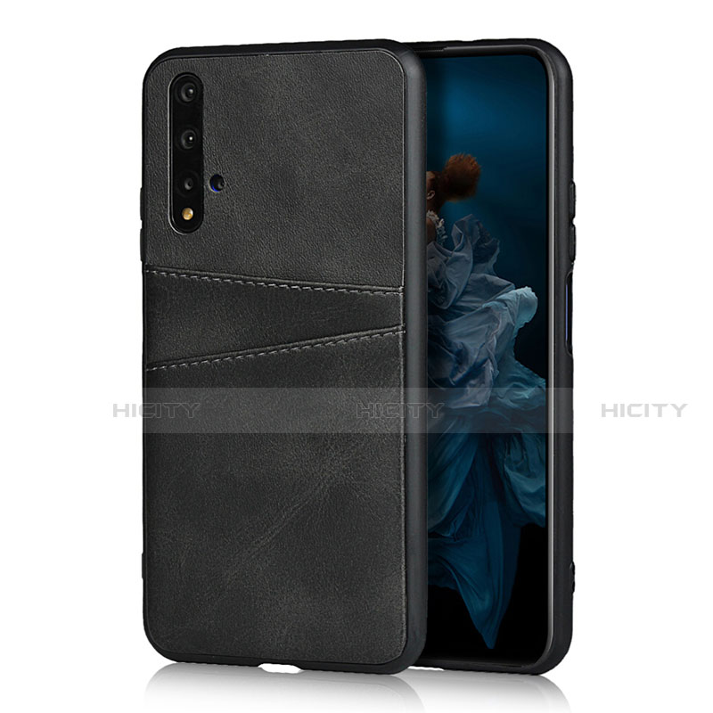 Funda Lujo Cuero Carcasa R04 para Huawei Honor 20S Negro