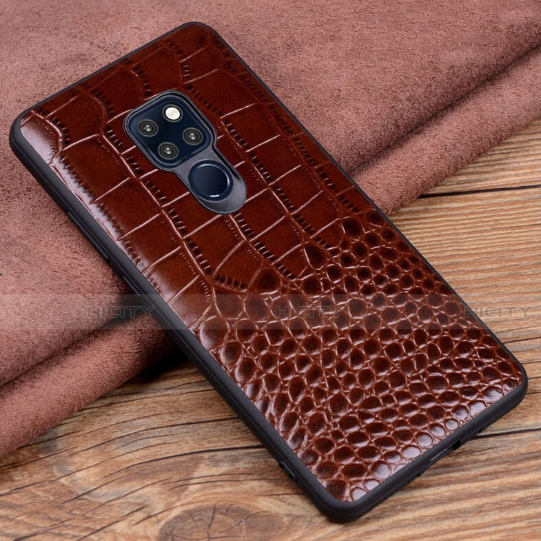 Funda Lujo Cuero Carcasa R04 para Huawei Mate 20 Marron