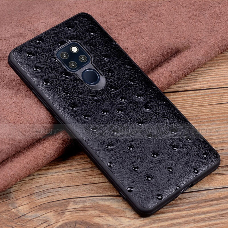 Funda Lujo Cuero Carcasa R04 para Huawei Mate 20 X 5G Negro