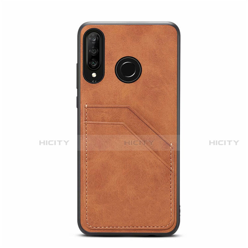 Funda Lujo Cuero Carcasa R04 para Huawei Nova 4e Naranja