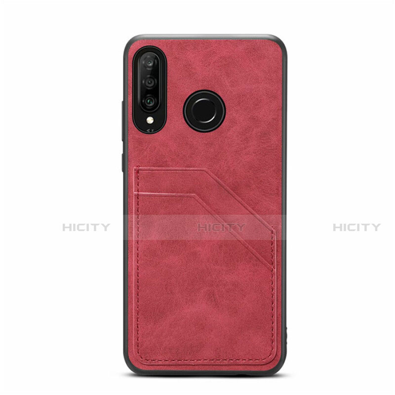 Funda Lujo Cuero Carcasa R04 para Huawei Nova 4e Rojo