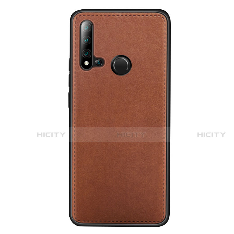 Funda Lujo Cuero Carcasa R04 para Huawei Nova 5i Marron