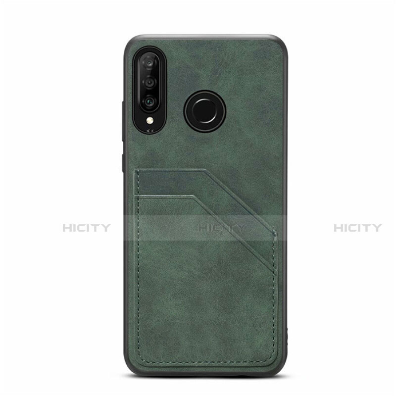 Funda Lujo Cuero Carcasa R04 para Huawei P30 Lite Verde