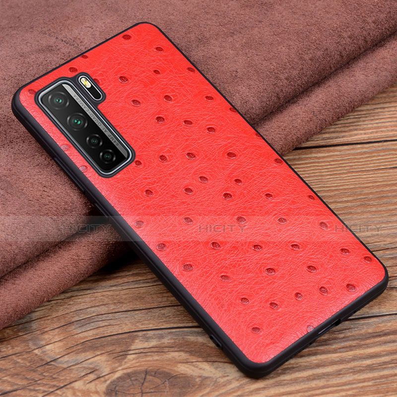 Funda Lujo Cuero Carcasa R04 para Huawei P40 Lite 5G Rojo