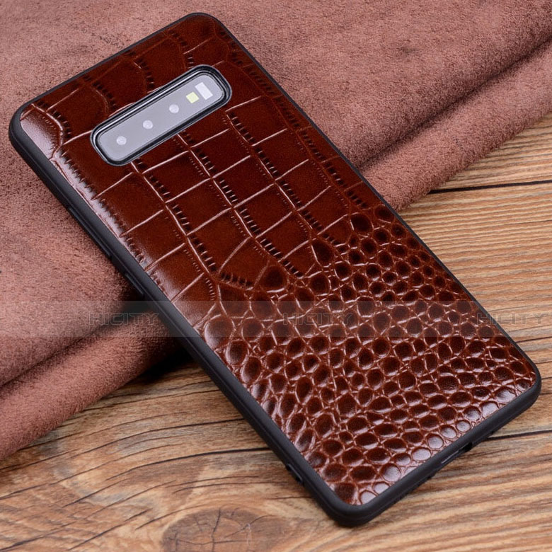 Funda Lujo Cuero Carcasa R04 para Samsung Galaxy S10 5G Marron