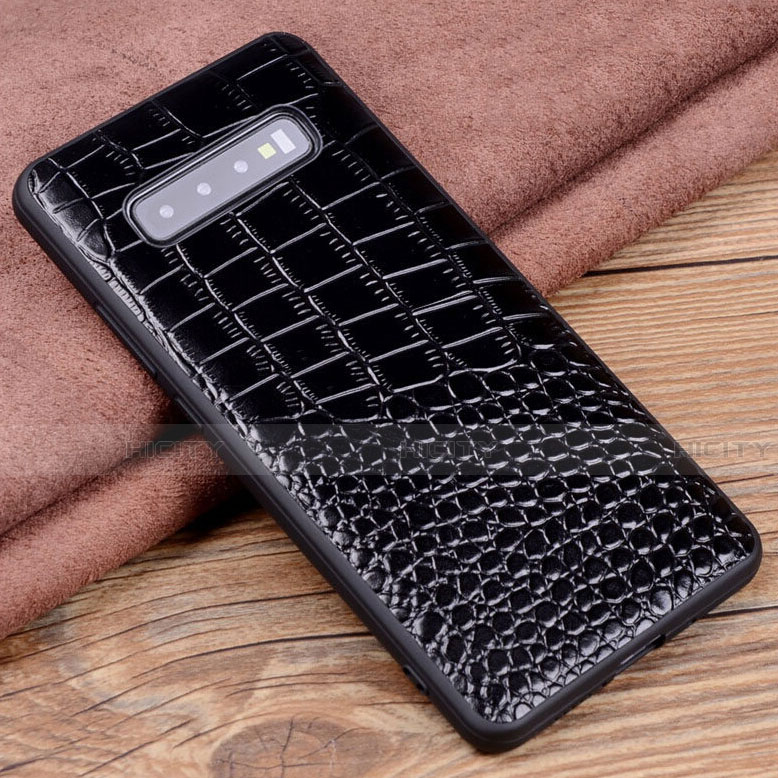 Funda Lujo Cuero Carcasa R04 para Samsung Galaxy S10 5G Negro