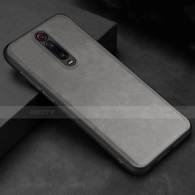 Funda Lujo Cuero Carcasa R04 para Xiaomi Mi 9T Pro Gris