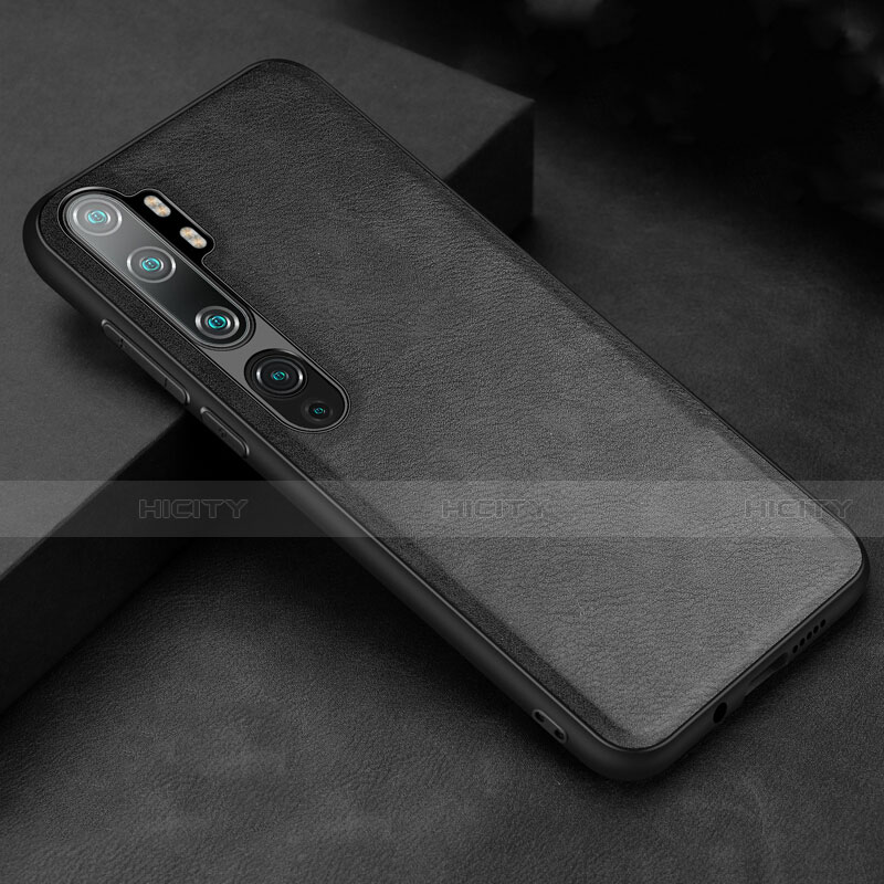 Funda Lujo Cuero Carcasa R04 para Xiaomi Mi Note 10 Negro