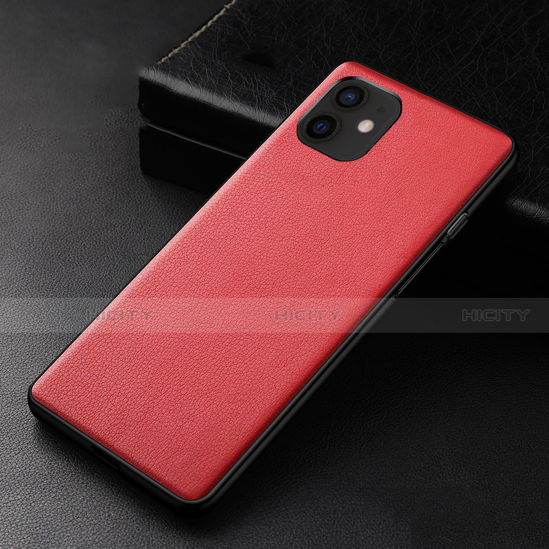 Funda Lujo Cuero Carcasa R05 para Apple iPhone 12 Mini Rojo