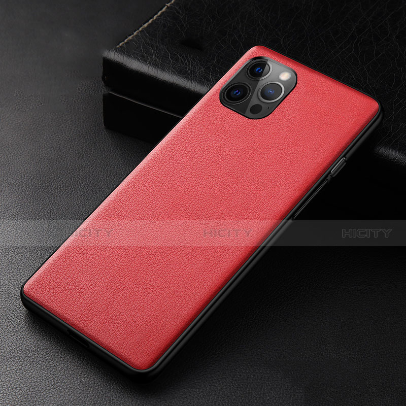 Funda Lujo Cuero Carcasa R05 para Apple iPhone 12 Pro Max Rojo