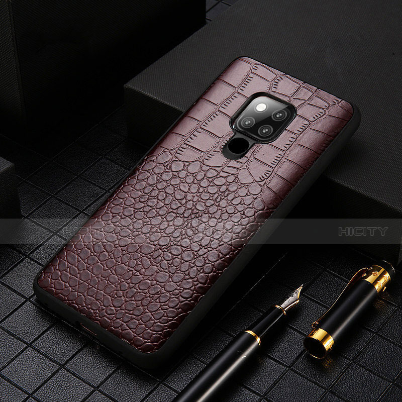 Funda Lujo Cuero Carcasa R05 para Huawei Mate 20 X 5G Marron