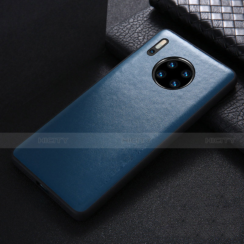 Funda Lujo Cuero Carcasa R05 para Huawei Mate 30 Azul